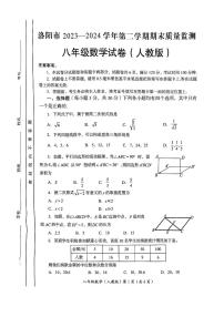 河南省洛阳市2023—2024学年下学期期末质量监测八年级数学试卷