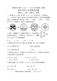 陕西省西安市师范大学附属中学2023-2024学年八年级下学期期末数学试题