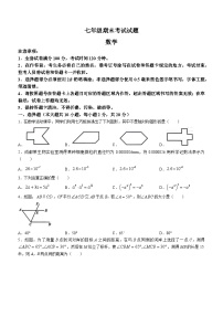 四川省成都市锦江区锦江区师一学校2023-2024学年七年级下学期期末数学试题(无答案)