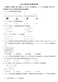 2024年贵州省中考数学试卷附答案