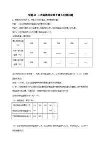 人教版八年级数学下册常考点微专题提分精练专题40一次函数的应用之最大利润问题(原卷版+解析)