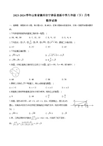 2023-2024学年山东省德州市宁津县育新中学八年级（下）月考数学试卷（含答案）