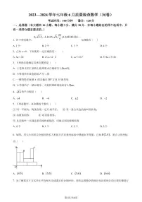 广州大学附属中学2024年七年级下学期期末数学试题+答案