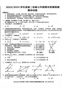 安徽省合肥市蜀山区2023-2024学年下学期七年级期末质量检测数学试卷