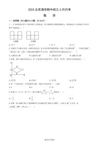 北京市海淀区清华大学附属中学2023-2024学年九年级下学期6月月考数学试卷