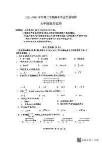 河北省廊坊市安次区2023-2024学年七年级下学期6月期末考试数学试题
