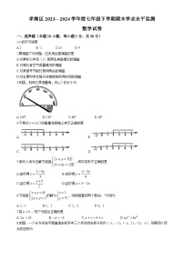 湖北省孝感市孝南区2023-2024学年七年级下学期期末数学试题(无答案)