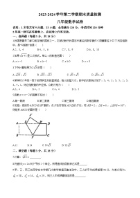 江西省赣州市信丰县2023-2024学年八年级下学期期末数学试题(无答案)