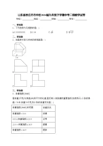 山东省枣庄市市中区2024届九年级下学期中考二模数学试卷(含答案)
