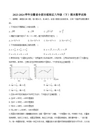 2023-2024学年安徽省合肥市瑶海区八年级（下）期末数学试卷（含答案）