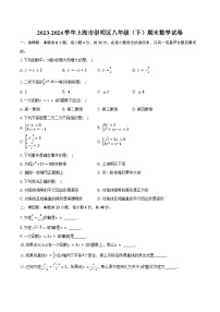 2023-2024学年上海市崇明区八年级（下）期末数学试卷（含答案）