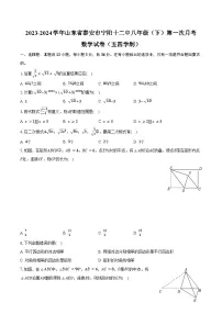 2023-2024学年山东省泰安市宁阳十二中八年级（下）第一次月考数学试卷（五四学制）（含答案）