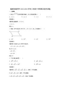 [数学]福建省莆田市2023-2024学年八年级下学期期末试题（解析版）