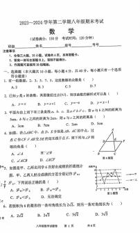 福建省厦门市第二外国语学校2023-2024学年下学期八年级数学期末试卷