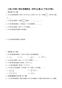 沪教版八年级数学下学期核心考点+重难点讲练与测试期末真题精选(常考60题29个考点专练)(原卷版+解析)