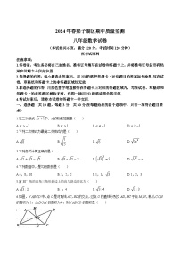 湖北省鄂州市梁子湖区2023-2024学年八年级下学期期中质量监测数学试卷(含答案)
