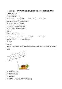 内蒙古包头市九原区2023-2024学年七年级下学期期中考试数学试卷(含解析)