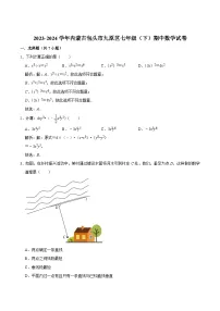 内蒙古包头市九原区2023-2024学年七年级下学期期中考试数学试卷(含解析)