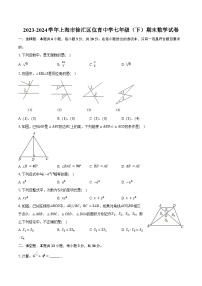 2023-2024学年上海市徐汇区位育中学七年级（下）期末数学试卷（含答案）