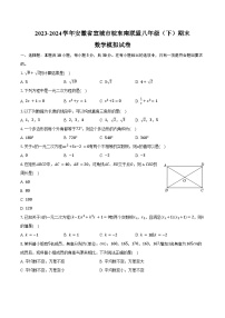 2023-2024学年安徽省宣城市皖东南联盟八年级（下）期末数学模拟试卷(含答案)