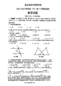 重庆市外国语中学校2023-2024学年七年级下学期期末数学试题