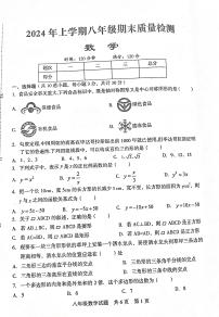 湖南省娄底市+涟源市2023-2024学年八年级下学期数学期末考试题
