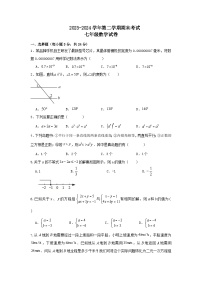 江苏省盐城市东台市2023-2024学年七年级下学期6月期末考试数学试题