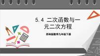 苏科版九年级下册第5章 二次函数5.4 二次函数与一元二次方程完美版ppt课件