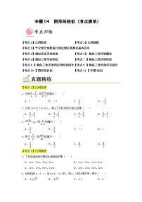 专题04 图形的相似（考点清单，11个考点）-九年级上学期数学期末考点大串讲（北师大版）