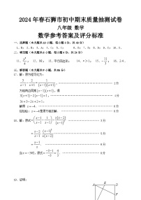 福建省泉州市石狮市2023—2024学年八年级下学期期末考数学试卷