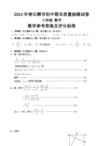 福建省泉州市石狮市2023—2024学年八年级下学期期末考数学试卷