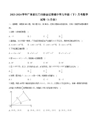 广东省江门市新会区葵城中学2023-2024学年九年级下学期月考数学试卷（3月份）+