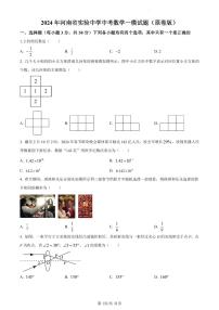 2024年河南省实验中学中考数学一模试题（含解析）