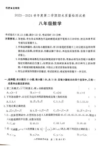 广东省阳江市江城区2023-2024学年下学期八年级数学期末试题