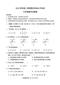 浙江省杭州市临平区2023-2024学年七年级下学期数学期末试卷