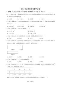 2024年云南省中考数学试卷（含详细解析）