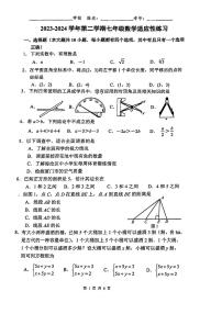 福建省厦门市海沧区2023+-2024学年七年级下学期数学期末试卷