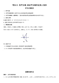 中考数学一轮复习考点微专题（全国通用）考向22 角平分线 垂直平分线和直角三角形（附答案）