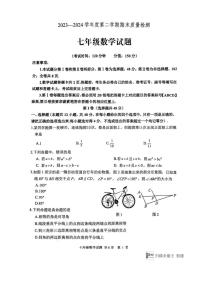 [数学][期末]山东省泰安市宁阳县2023～2024学年七年级下学期期末考试数学试题(无答案)