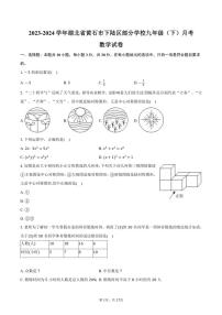 [数学]2023～2024学年湖北省黄石市下陆区部分学校九年级(下)月考数学试卷(有答案)