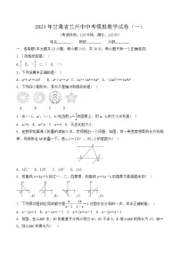 2024年甘肃省兰州市中考仿真模拟测试数学试卷（一）