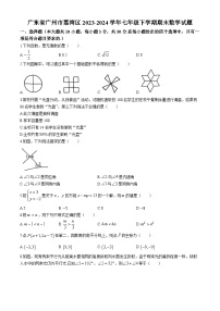 广东省广州市荔湾区2023_2024学年七年级下学期期末数学试题(无答案)