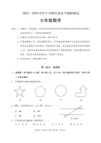 广东深圳光明区2024年七年级下学期期末考试数学试卷