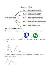 中考数学一轮复习专题4.3全等三角形知识点演练(5大题型，91题)(讲练)(原卷版+解析)