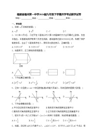 福建省福州第一中学2024届九年级下学期开学考试数学试卷(含答案)