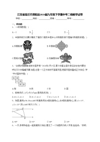 江苏省宿迁市泗阳县2024届九年级下学期中考二模数学试卷(含答案)