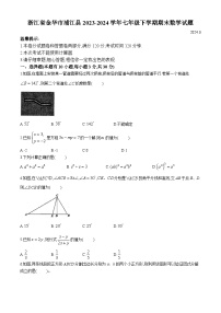 浙江省金华市浦江县2023-2024学年七年级下学期期末数学试题