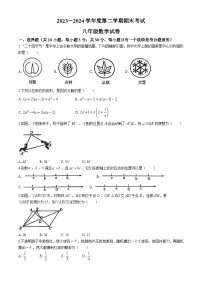 陕西省咸阳市乾县注泔镇部分学校2023-2024学年八年级下学期期末数学试题(无答案)