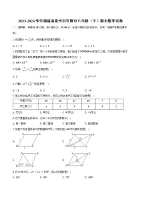 2023-2024学年福建省泉州市石狮市八年级（下）期末数学试卷（含解析）