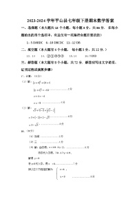 河北省石家庄市平山县2023-2024学年七年级下学期7月期末数学试题